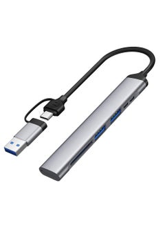 Generic Combo 5 in 1 adapter docking station type-C + USB HUB for computer and mobile phone , High quality mini , Multi-port ( USB Port , Type-C, IOS Power assist , TF card and SD card ) charging Use and electronic devices like mouses , keyboards , U disk and gamepad 
