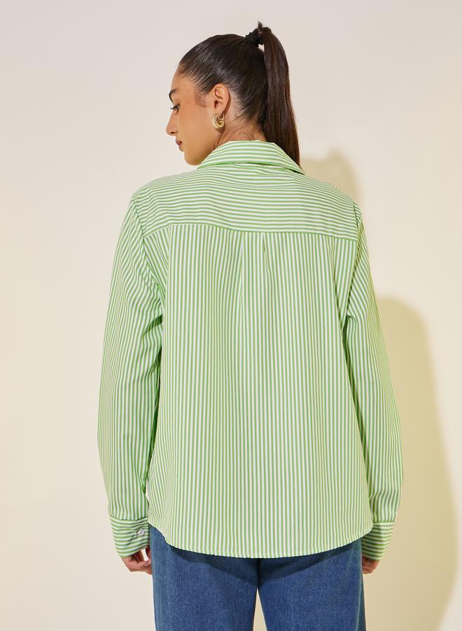 Take Two Take Two Striped Long Sleeve Oversized Shirt  - Image 5