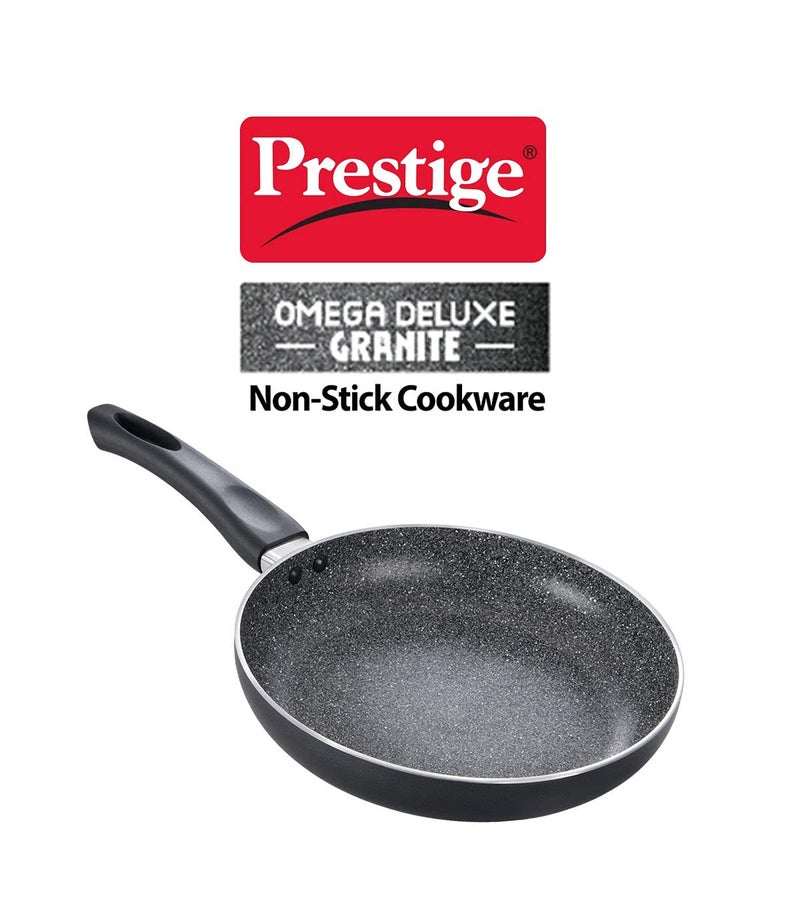 Prestige Omega Deluxe Granite Non-Stick Round Base Fry Pan, 28cm - 3L |Metal Spoon Friendly |Aluminium|Durable Granite Finish|Black - Image 5