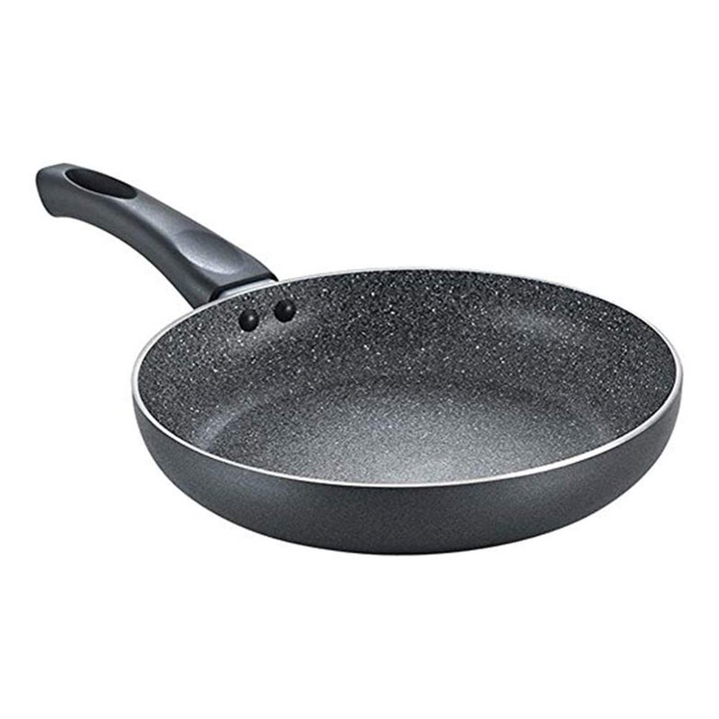 Prestige Omega Deluxe Granite Non-Stick Round Base Fry Pan, 28cm - 3L |Metal Spoon Friendly |Aluminium|Durable Granite Finish|Black - Image 1
