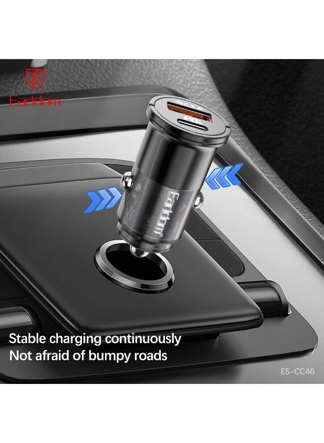 Earldom Car Charger CC46 Dual USB-C Fast Charging Adapter 30W - Image 3