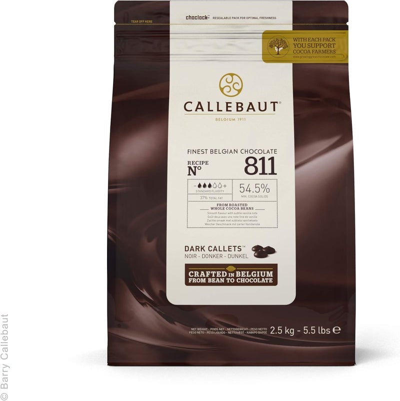 Callebaut Recipe #811 Finest Belgian Dark Chocolate with 54.5% Cocoa - 5.51 Pounds - Image 1