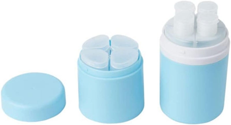 ويوبلز مجموعة أدوات استحمام محمولة ثمانية في واحد: كوب غسيل، موزع صابون، زجاجات مستحضرات تجميل، كوب فرشاة أسنان، مشط، سهل الحمل (أزرق) - Image 3