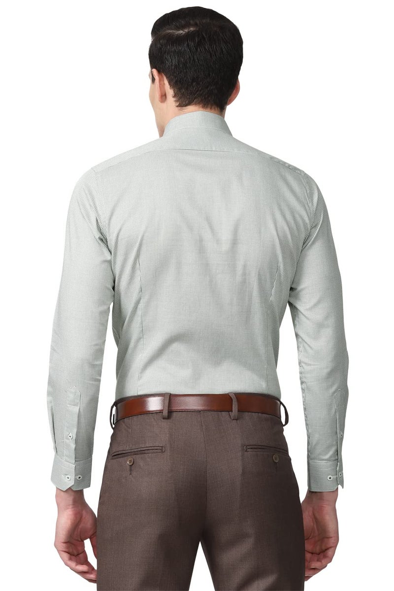Van Heusen Men's Cotton Slim Fit Shirt (VHSFRSLB369651_Green 42) - Image 3