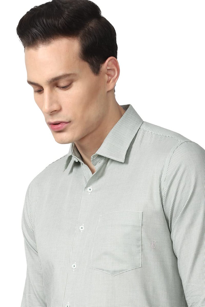 Van Heusen Men's Cotton Slim Fit Shirt (VHSFRSLB369651_Green 42) - Image 4