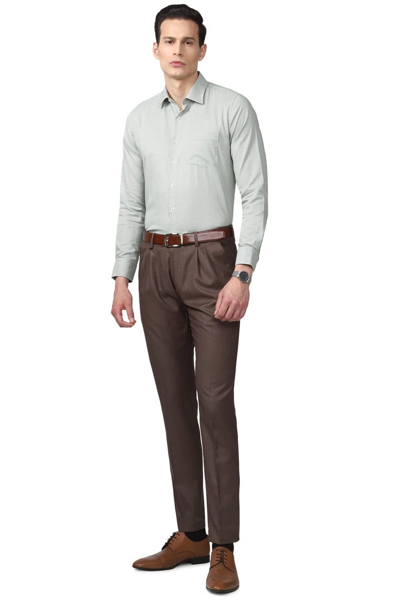 Van Heusen Men's Cotton Slim Fit Shirt (VHSFRSLB369651_Green 42) - Image 5