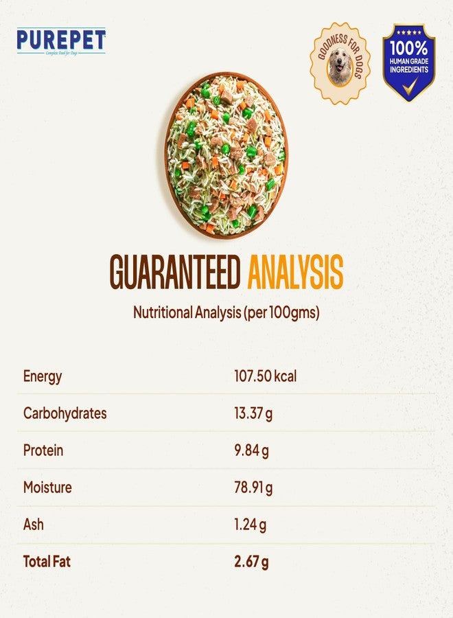Purepet Fresh Dog Food Chicken Biryani, for Adult & Puppy, 100gm | High Protein, 65% Real Chicken, 35% Veggies & Rice | No Preservatives | Ready to Serve | All Breeds | One Pack One Meal - Image 5
