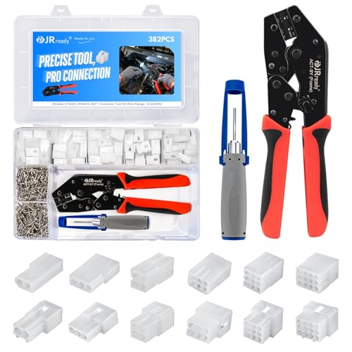 JRready ST6480 2 3 4 6 9 12 Pin Electrical Connector Plug Kit with Terminal Crimping Extractor Tool 160 sets 1824AWG Pin Socket Molex Standard 062 Series Male Female Connector 60 sets 368mm Pitch - Image 1