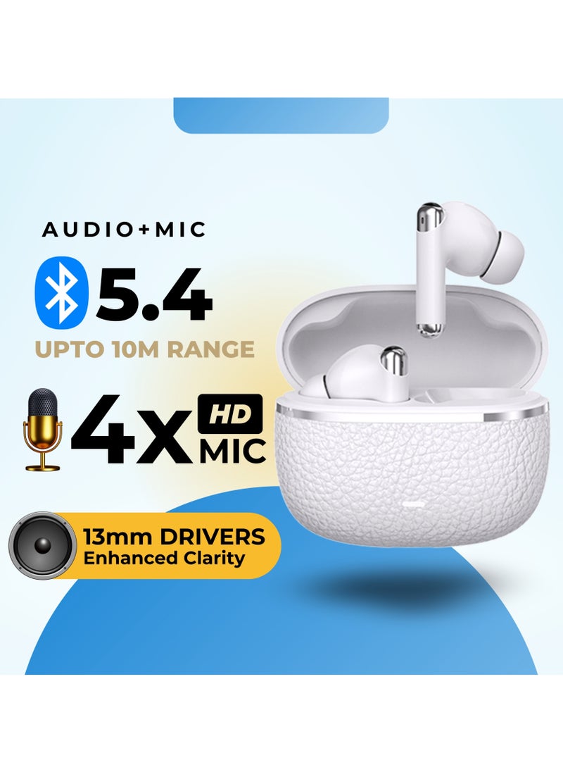 GRABIT - GTUNES-GRAVEL True Wireless Earbuds – ANC & HD Sound, Experience -25dB Active Noise Cancellation, quad-mic clarity, and rich 13mm audio with Bluetooth 5.4. Enjoy 5-hour playtime (20 hours with case) and switch between ANC, Transparency, and ANC Off modes. Features a sleek electroplated case, LED battery indicator, and Type-C fast charging. Compatible with iPhone, Samsung, OnePlus, Xiaomi, Huawei, Google Pixel, iPads, MacBooks, and more. - Image 1