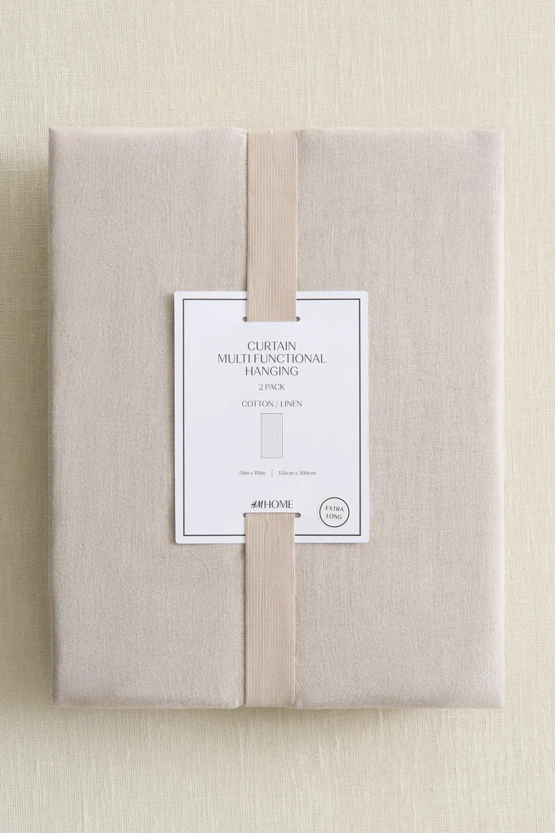 H&M 2-pack long linen-blend curtain lengths