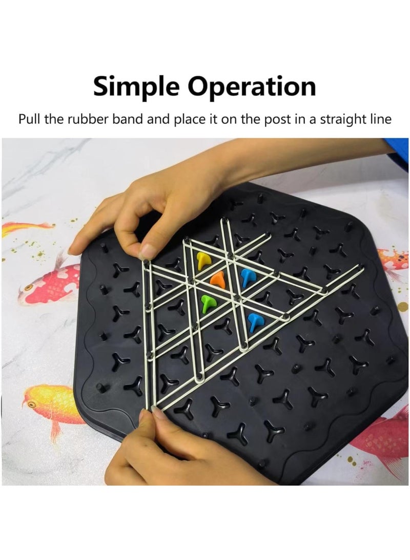 Strategic Board Game for Kids and Adults – Smart Rubber Band Triangle Formation Puzzle, Fun Multiplayer Family Game for 2-4 Players - Image 4