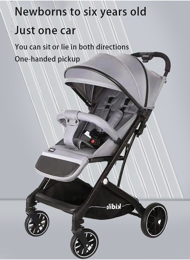 Compact Fold Stroller, Lightweight Stroller with Oversized Canopy, Extra-Large Storage Grey - pzsku/Z4B2937E8E5B1A216DB89Z/45/_/1727163875/eb0a4ea8-0345-45f2-bc07-f0296192da59