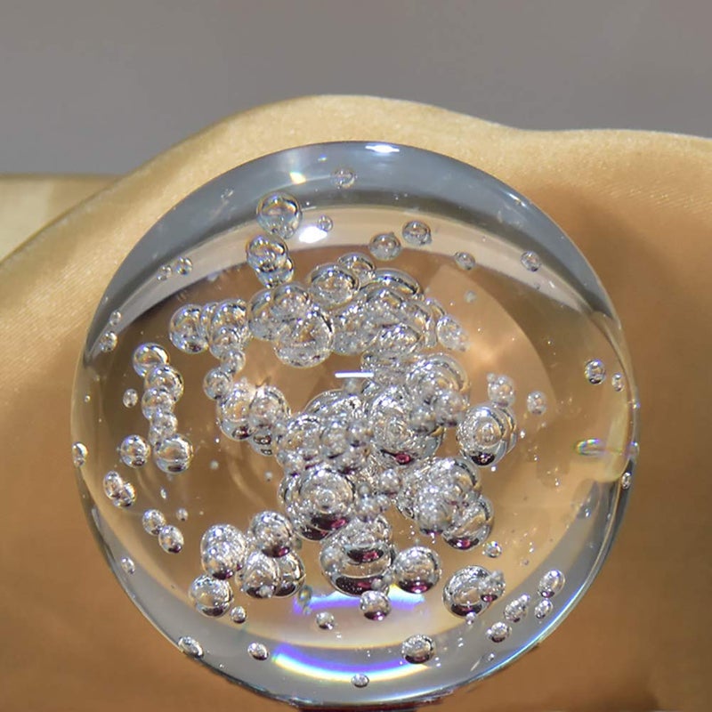 ChezMax Crystal Ball Glass Globe Decor - Crystal Sphere with Stand & Gift Box, Clear Decorative Crystal Globe, 3D Crystal Ball for Home Decor Photography, Gazing Divination Fengshui Meditation, 4 inch/100mm - Image 5