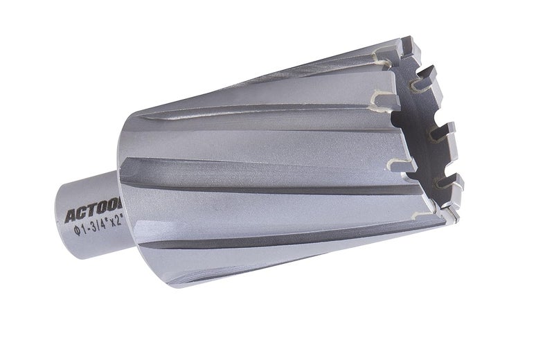 ACTOOL 1-3/4'' Diameter x 2'' Depth of Cut Carbide Tipped TCT ANNULAR Cutter with 3/4'' Weldon Shank - Image 1