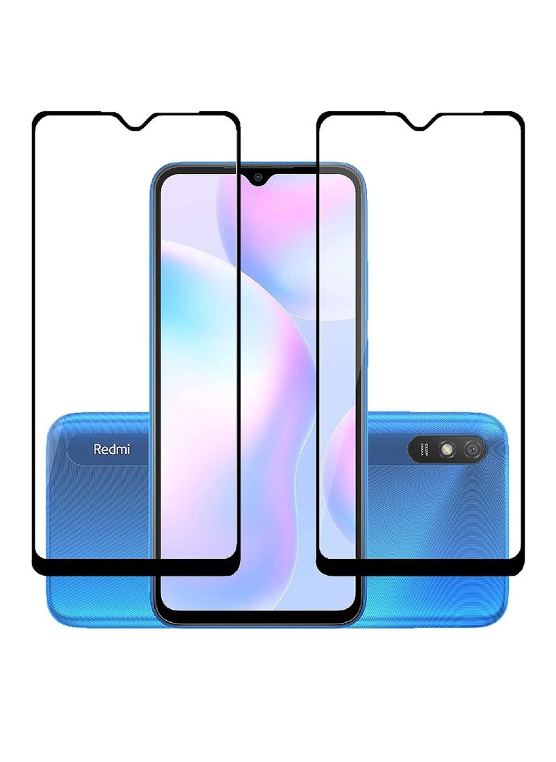 Super 2 Pieces Tempered Glass Screen Protector 5D Designed For Xiaomi Redmi 9A Full Glue Edge to Edge Full Screen Coverage And Bubble Free - Image 1