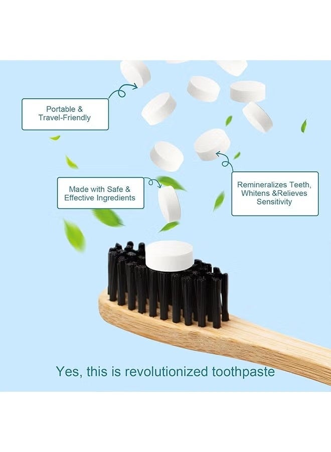 NOB Toothpaste Tablets/62 Tablets, Flouride Free Toothpaste Tabs, Travel Sized Oral Care, Eco Friendly Vegan Dental Tabs for Brushing, Nano Hydroxyapatite Toothpaste, All Natural, Strengthen Teeth - Image 2