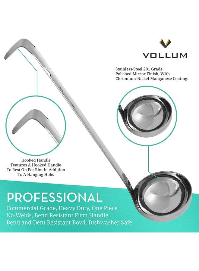 Vollum ملعقة واحدة ثقيلة من الفولاذ المقاوم للصدأ - 6 أونصات (قطر وعاء 3.6 بوصة، طول مقبض 12.1 بوصة) - Image 2