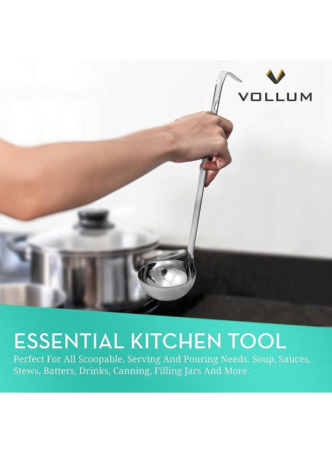 Vollum ملعقة واحدة ثقيلة من الفولاذ المقاوم للصدأ - 6 أونصات (قطر وعاء 3.6 بوصة، طول مقبض 12.1 بوصة) - Image 3
