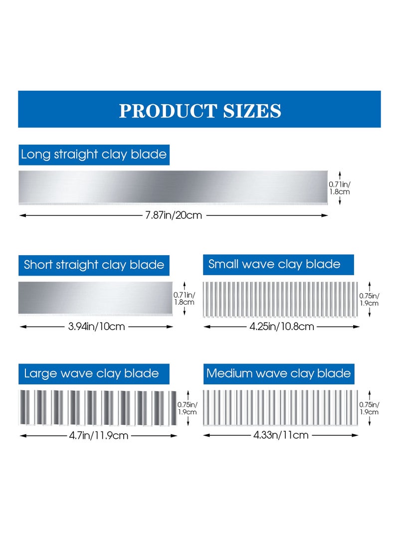 5Pcs Polymer Clay Cutting Tools for DIY Shaping and Sculpting Straight and Wave Designs - Image 2