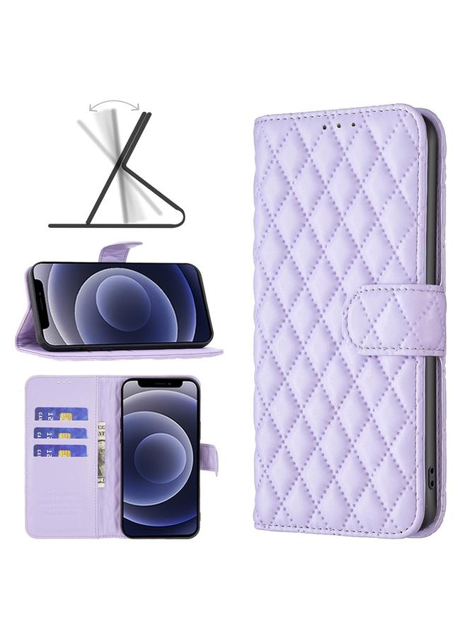 Zaboon Case For iPhone 12 mini Diamond Lattice Wallet Leather Flip Phone Case - Image 1