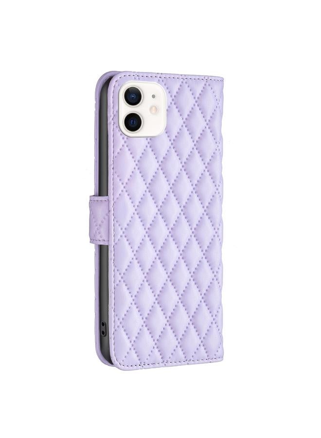 Zaboon Case For iPhone 12 mini Diamond Lattice Wallet Leather Flip Phone Case - Image 3