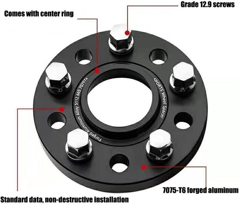 Wivplex 5x112 Hubcentric Wheel Spacer Kit - Image 3