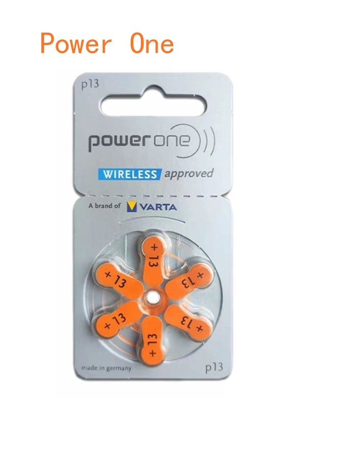 Power One Hearing Aid Batteries 6 pieces
