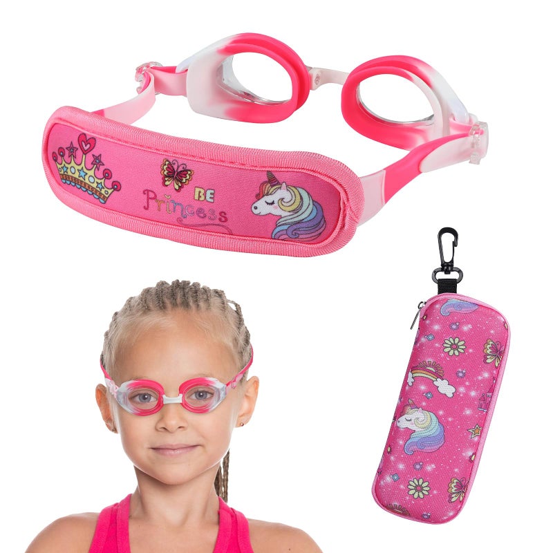 Ruigao Kids Swim Goggles Age 2-6  Toddler Goggles No Hair Pull Uv Protection/Anti Fog/Padded Headband (1Pk Kids - Blue Mermaid) - Image 1