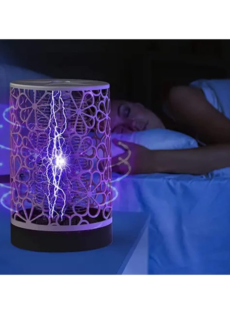 SYOSI Electric Bug Zapper for Indoor and Outdoor, Rechargeable Mosquito and Fly Killer Portable USB LED Purple Light Trap Have Security Grid for  Home, Bedroom, Backyard Camping Using, White - Image 2