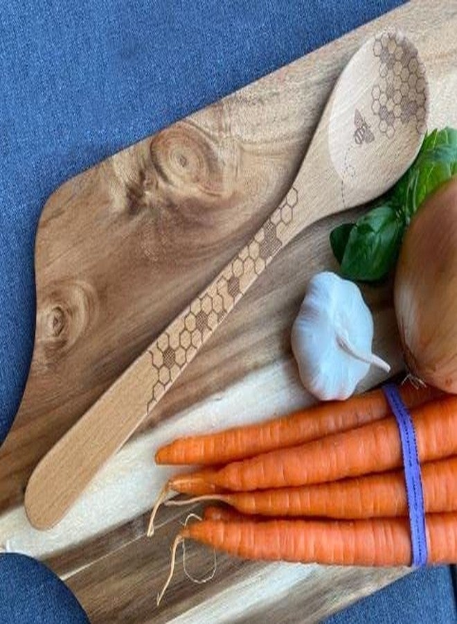 Talisman Designs Laser Etched Beechwood Sauce Spoon | Honey Bee Design | Cooking & Serving Spoon | Cute & Functional Kitchen Tool | Decorative Wooden Utensils - Image 5