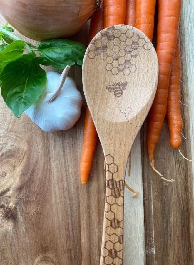 Talisman Designs Laser Etched Beechwood Sauce Spoon | Honey Bee Design | Cooking & Serving Spoon | Cute & Functional Kitchen Tool | Decorative Wooden Utensils - Image 4