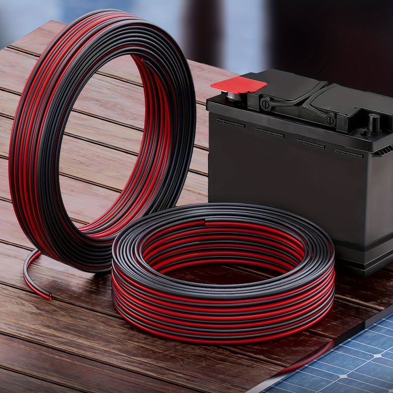 12 14 16 18 20 AWG سلك سيارات 12 AWG 50ft 100ft موصلان أحمر أسود 12V 24V DC كابل تمديد لأضواء LED والتحكم عن بعد وأسلاك السماعات - Image 2