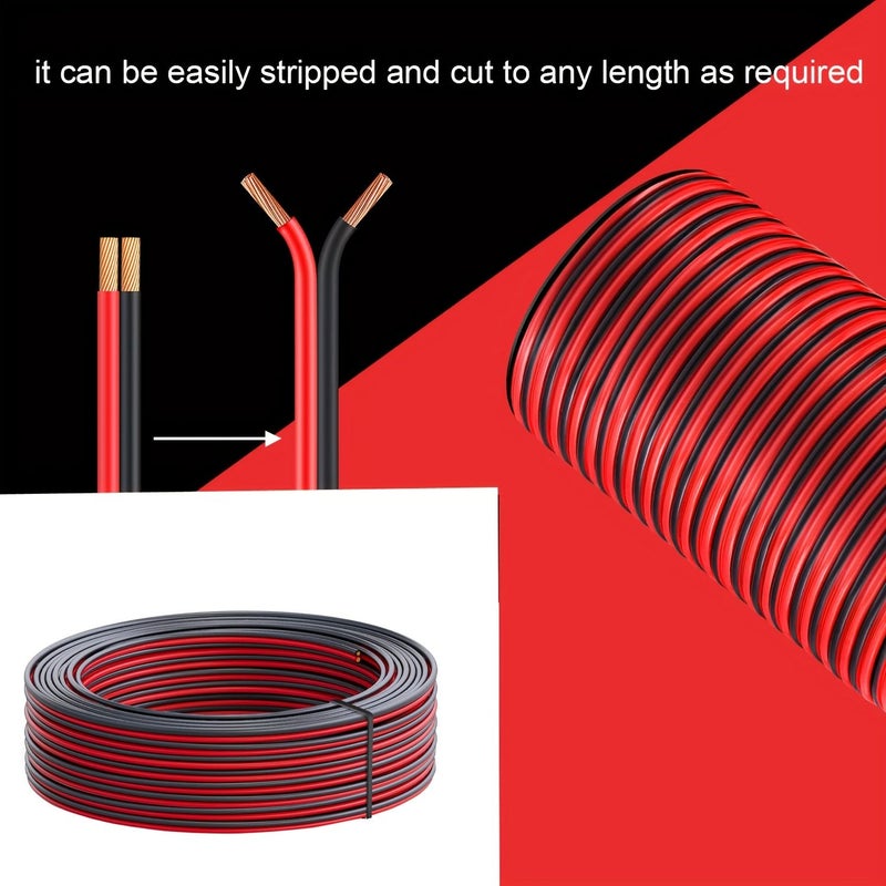12 14 16 18 20 AWG سلك سيارات 12 AWG 50ft 100ft موصلان أحمر أسود 12V 24V DC كابل تمديد لأضواء LED والتحكم عن بعد وأسلاك السماعات - Image 5