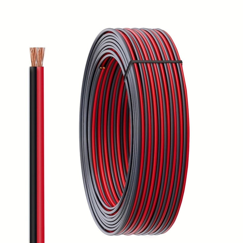 12 14 16 18 20 AWG سلك سيارات 12 AWG 50ft 100ft موصلان أحمر أسود 12V 24V DC كابل تمديد لأضواء LED والتحكم عن بعد وأسلاك السماعات - Image 1