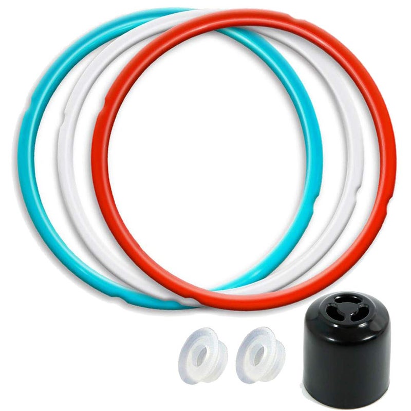 3Pack 6QT Silicone Sealing Rings with Steam Release Valve  Compatible with Instant Pot Ultra  6 Quart Models Duo Lux Duo Plus Ultra Viva  Dishwasher Safe