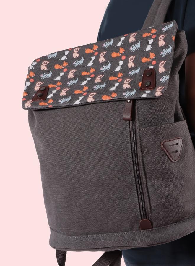 Biggdesign Grey Dogs Vintage Print Laptop Backpack - Image 4