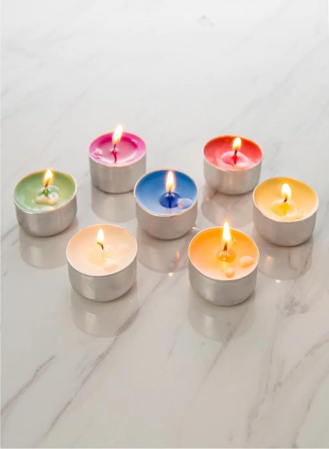 Luces Pack of 50 Scented Multicolour Tealight t-lite Floating Candle for Diwali X-mas Home Decoration Birthday Valentine Gifts Party Dinner Table - Image 3