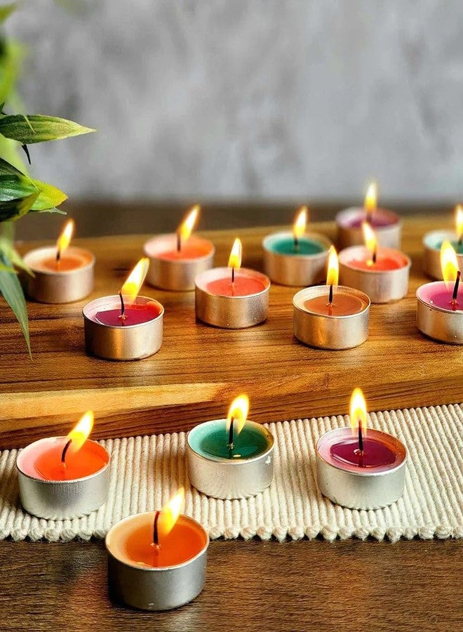 Luces Pack of 50 Scented Multicolour Tealight t-lite Floating Candle for Diwali X-mas Home Decoration Birthday Valentine Gifts Party Dinner Table - Image 5