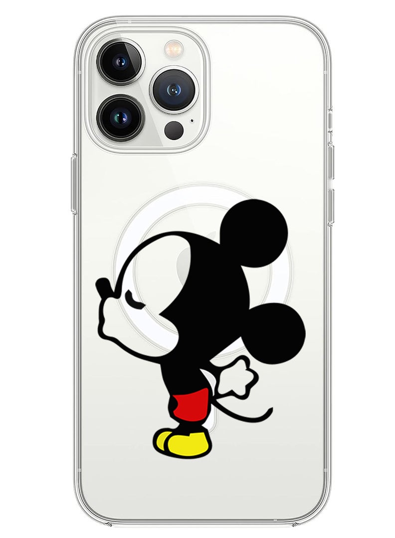 Theodor Magnetic Case for iPhone 13 Pro Max 6.7-inch Compatible with MagSafe Wireless Charging, Shockproof Phone Bumper Cover Mickey Kissing - Image 1