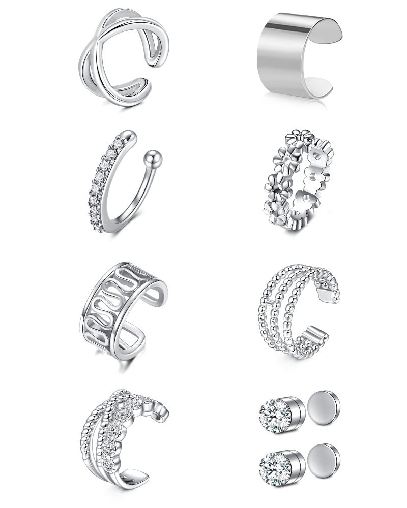 JFORYOU Ear Cuff for Women Non-Piercing Clip On Cartilage Helix Wrap Earrings Magnetic Fake Helix Conch Ear Stud - Image 1