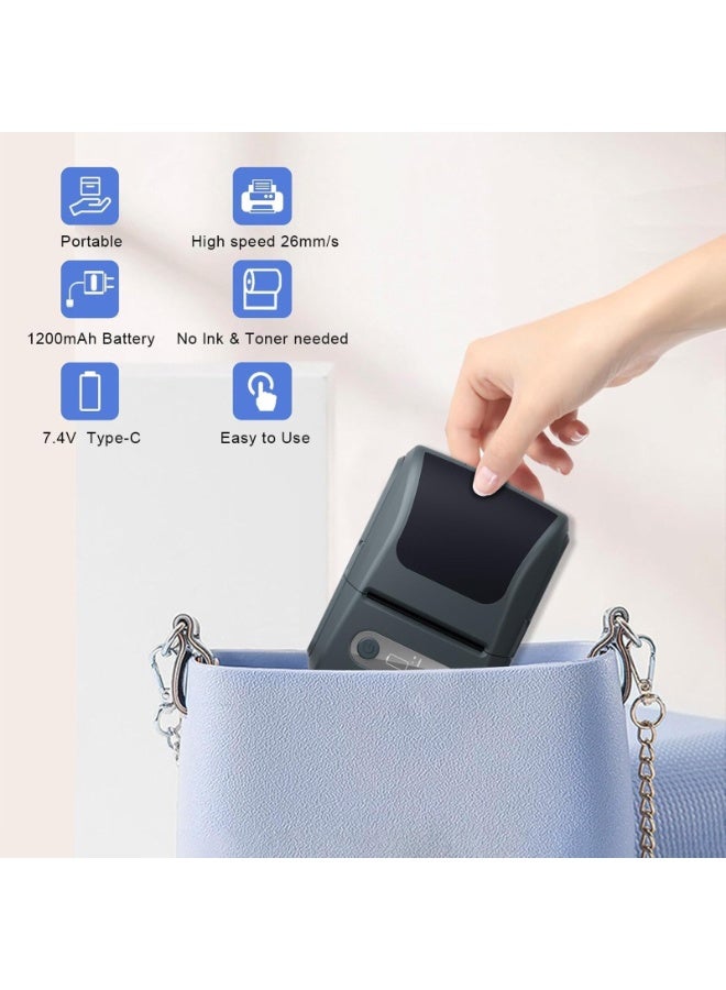 BlueFire Wireless Portable Label Maker Machine | Bluetooth Thermal Label Printer with 26mm/s High-Speed Printing | Rechargeable 1200mAh Mini Labeling Device for Office, Retail, Kitchen & Baby Items | Inkless Fast Printing for Organization & Inventory Management - Image 5