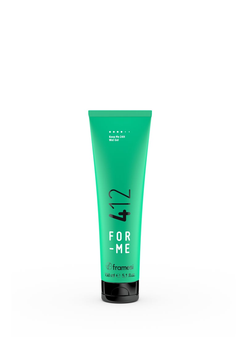 framesi FOR ME - 412 KEEP ME 24H WET GEL 150 مل | تثبيت لامع إضافي | لتصفيف الشعر بتأثير رطب - Image 1