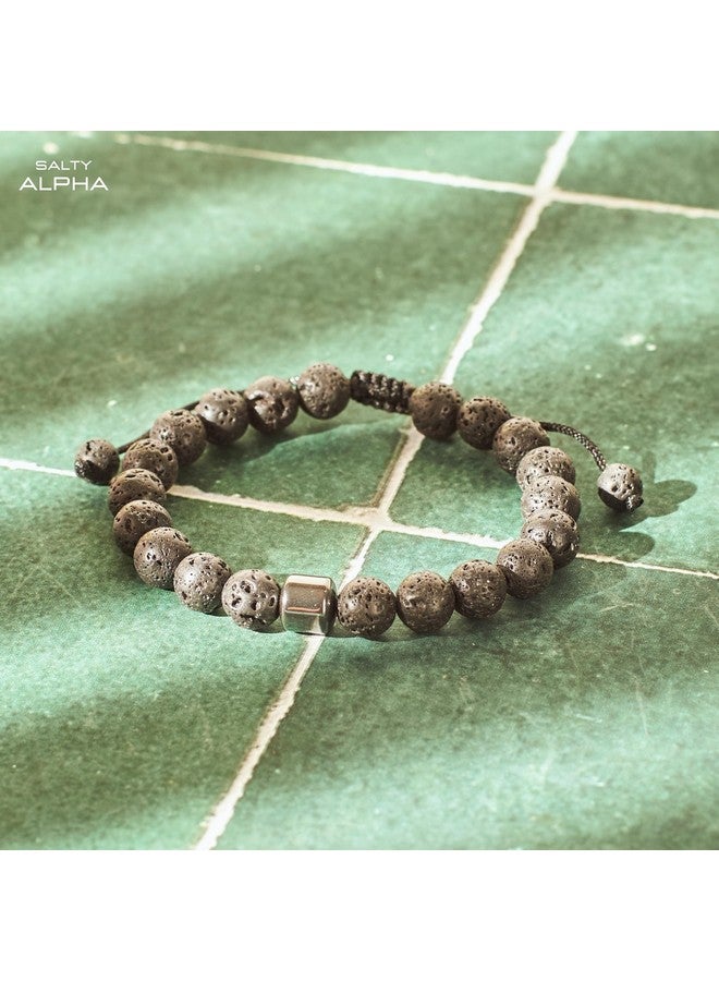 سالتي سوار معصم من الخرز Salty Alpha للرجال | سوار يد للأولاد | إكسسوارات رجالية أنيقة ومميزة | مجوهرات جمالية | هدية لديوالي والذكرى السنوية والخطوبة وأعياد الميلاد والارتداء اليومي - Image 4
