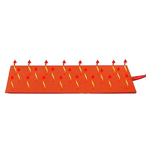 DERNORD 4PCS 12V 20W Silicone Heating Pad Rubber Flexible Heater Mat 50mm X 150mm - Image 3