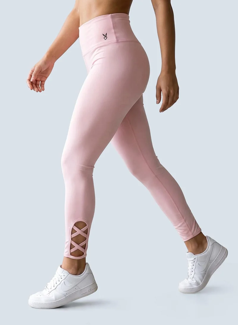 Cardio Bunny CB-SS26-LG-60_Pink_OD Women's Seamless Compression High-Waist Ankle Strap Seamless Leggings for Women | Best Price UAE