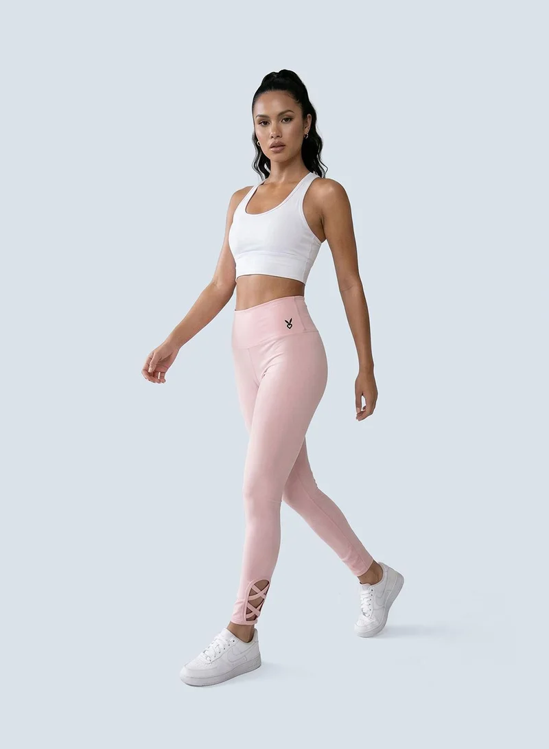 Cardio Bunny CB-SS26-LG-60_Pink_OD Women's Seamless Compression High-Waist Ankle Strap Seamless Leggings for Women | Best Price UAE