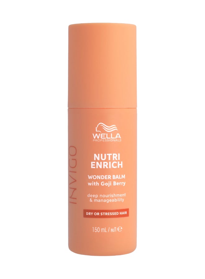 Wella Professionals Invigo Nutri-Enrich Wonder Balm - Leave-In Cream For Smoothness, Manageability And Movement In Dry Hair (150 Ml) - Image 1