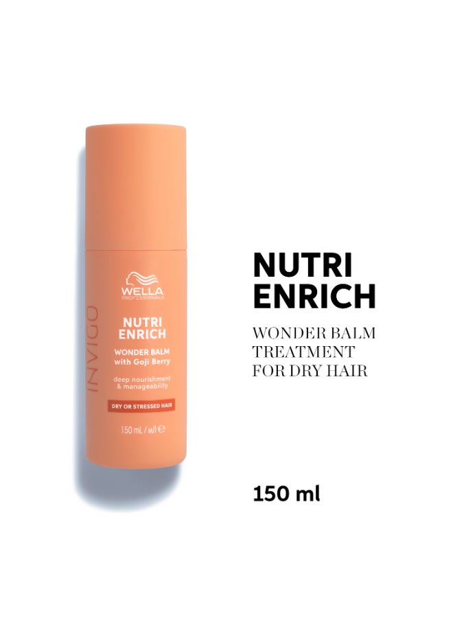 Wella Professionals Invigo Nutri-Enrich Wonder Balm - Leave-In Cream For Smoothness, Manageability And Movement In Dry Hair (150 Ml) - Image 2