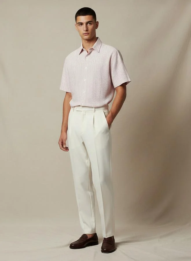 Splash FAV Men Regular Fit Collared Striped Short Sleeves Shirt