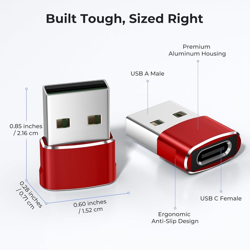 rts Fast Data Transfer | Fast Charging USB 3.0 Type C Female to USB Male OTG Adapter | 2 Pack | Converter for Smartphone, PC, Laptop, Tablet, Ipad, Charger | Compatible with iPhone 17 16 15 & iWatch - Image 5